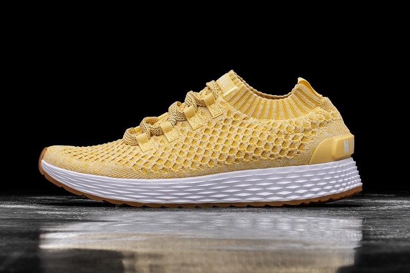 Yellow Nobull Honey Knit Runner Men\'s Running Shoes | CA Z1070U